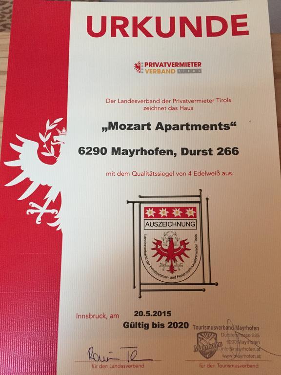 Apartment Mozart Mayrhofen Exterior foto